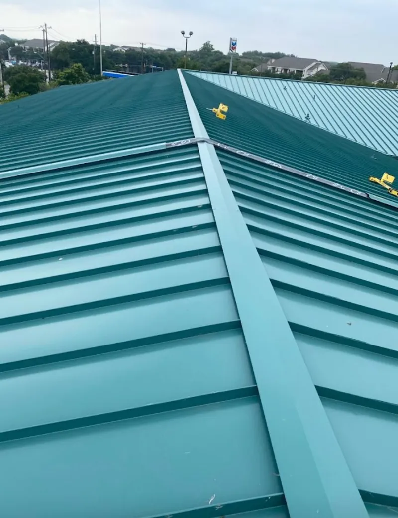 Green commercial metal roof ridge and valley for Metal Roof Repair in Hermosa Beach